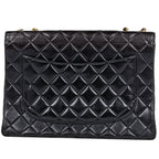 Chanel Big Quilted Single Flap Chain Shoulder Bag CC Logo Leather Black — view 3