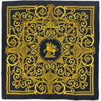 Hermes Carre 90 les Tuileries Chulli Park Scarf Silk Black Gold