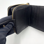 Gucci Micro GG Guccissima Bifold Leather Black Wallet Gold — view 8