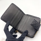 Gucci Micro GG Guccissima Bifold Leather Black Wallet Gold — view 3