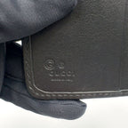 Gucci Micro GG Guccissima Bifold Leather Black Wallet Gold — view 5