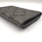 Gucci Ophidia GG Supreme Bifold Business Card Holder Leather Gray Case Silver — view 7