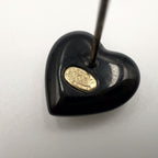 Chanel Heart CC Logo Faux Pearl Resin Black Beige White Earrings Gold — view 5