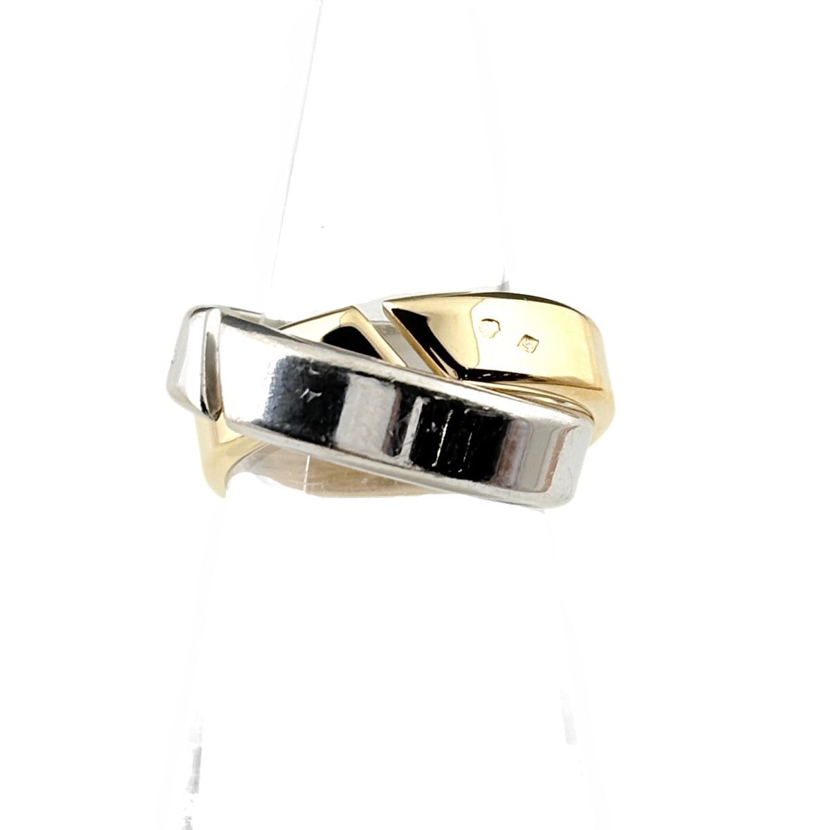 Hermes Interlock Band Ring YG Yellow Gold