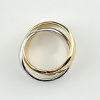 Hermes Interlock Band Ring YG Yellow Gold