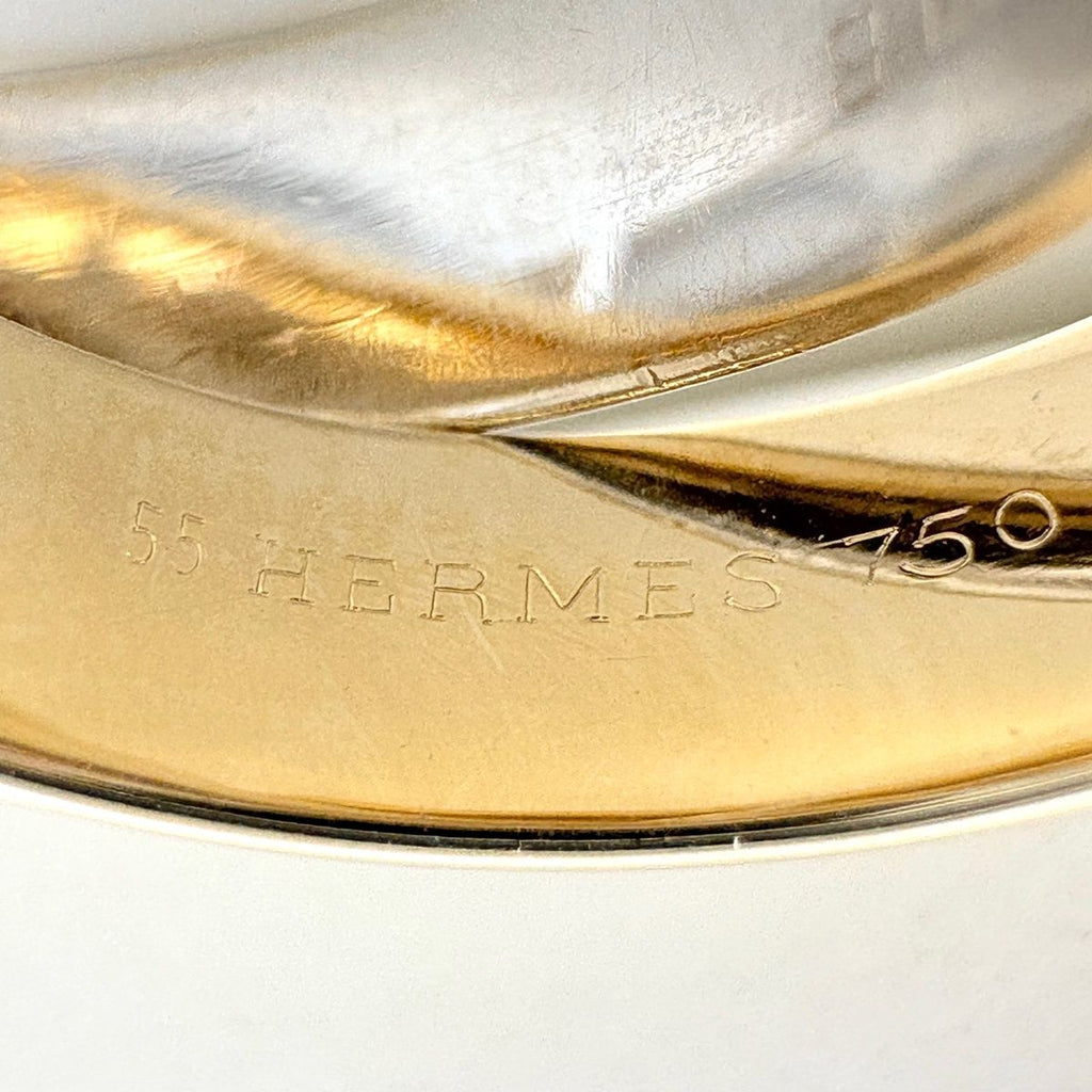 Hermes Interlock Band Ring YG Yellow Gold