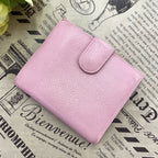 Chanel Fold Wallet Hook CC Logo Caviar Leather Pink — view 3