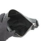 Prada Shoulder Bag Triangle Logo Saffiano Leather Black — view 5