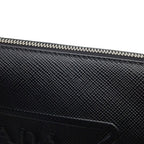 Prada Shoulder Bag Triangle Logo Saffiano Leather Black — view 6