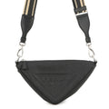 Prada Shoulder Bag Triangle Logo Saffiano Leather Black
