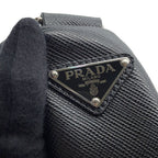 Prada Shoulder Bag Triangle Logo Saffiano Leather Black — view 7