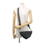 Prada Shoulder Bag Triangle Logo Saffiano Leather Black — view 4