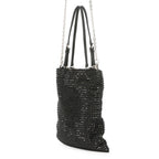 Prada Handbag Triangle Logo Crystal Satin 2-Way Black — view 2