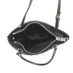 Prada Handbag Triangle Logo Crystal Satin 2-Way Black — view 6