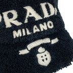 Prada Hat Logo Embroidery Bucket Hat Polyester S Hat Black — view 6