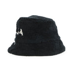 Prada Hat Logo Embroidery Bucket Hat Polyester S Hat Black — view 2