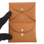 Hermes Coin Case Calvi Duo Gold Silver Epsom Wallet — view 4
