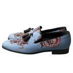 Louis Vuitton Chapman Brazza Tassel Loafers 7.5 Blue Elephant Shoes — view 5