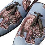 Louis Vuitton Chapman Brazza Tassel Loafers 7.5 Blue Elephant Shoes — view 7