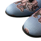 Louis Vuitton Chapman Brazza Tassel Loafers 7.5 Blue Elephant Shoes — view 8