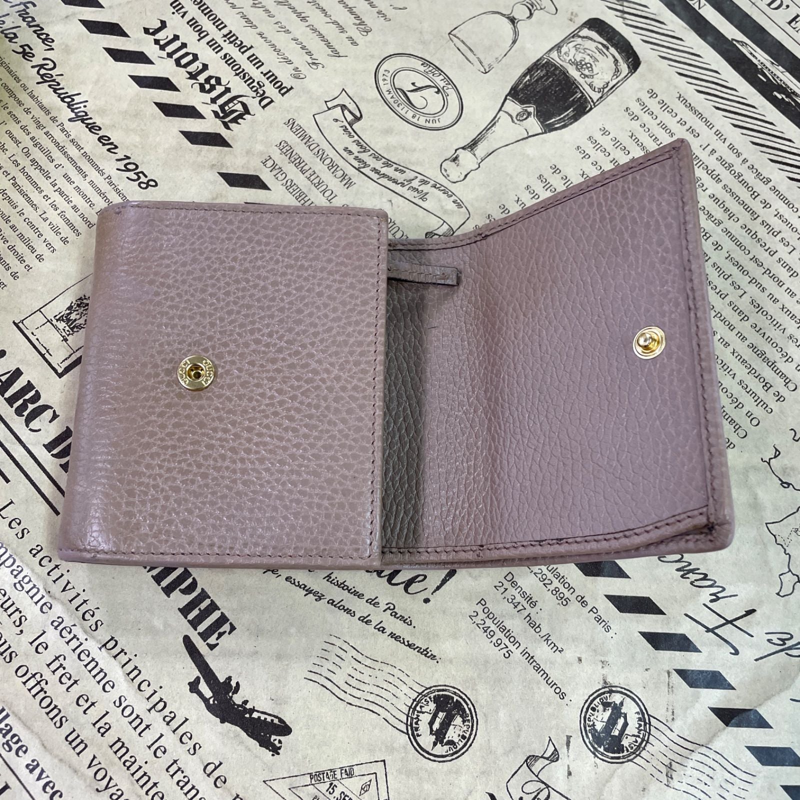 Gucci Fold Wallet Compact Leather GG Marmont Gray — view 7