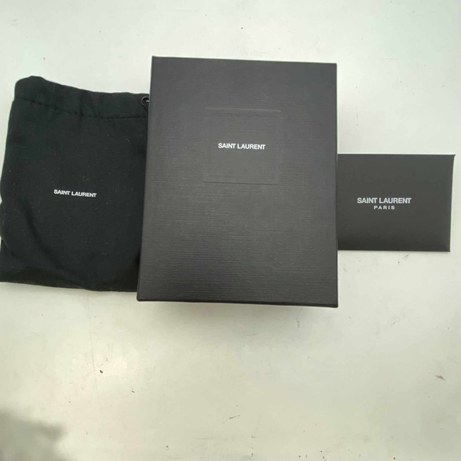 Saint Laurent Trifold Wallet Compact YSL Leather Gray — view 9