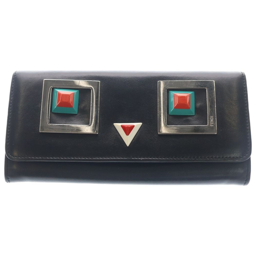 Fendi Chain Wallet Hypnotize Leather Black