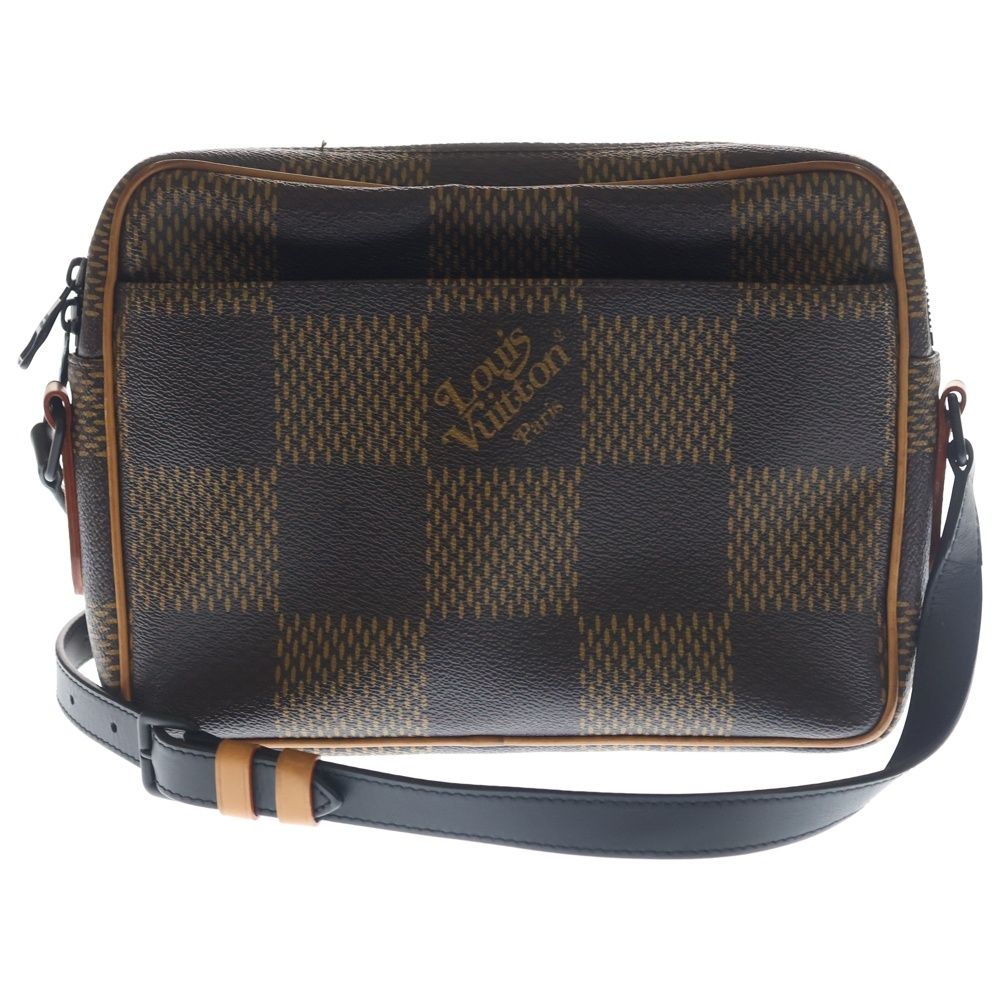 Louis Vuitton Damier Giant Nile Messenger PM Shoulder Bag Brown Leather Black — view 2