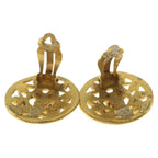 Chanel CC Logo Earrings Round Gold Plated — view 5