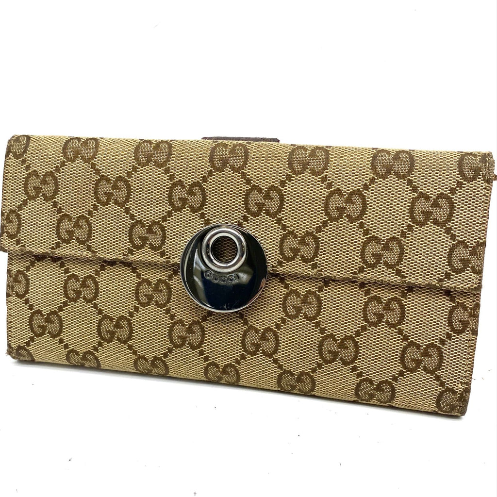 Gucci Wallet Bifold Hook Abbey GG Canvas Card Billfold