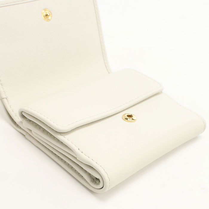 Prada Soft Gray Leather Trifold Wallet Calf — view 7