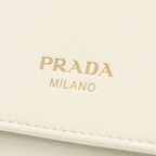 Prada Soft Gray Leather Trifold Wallet Calf — view 5
