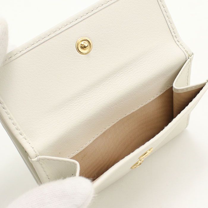 Prada Soft Gray Leather Trifold Wallet Calf — view 6