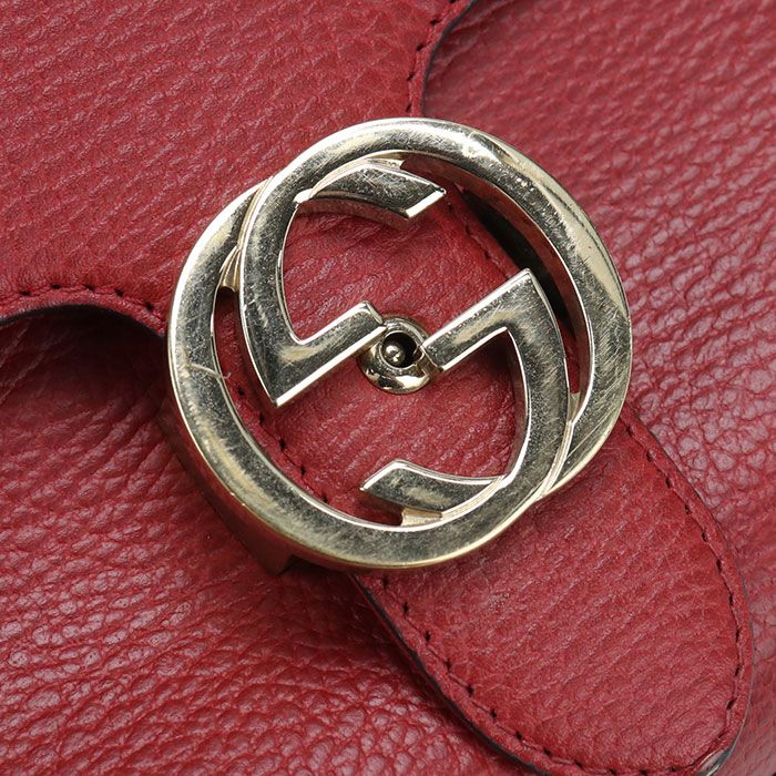 Gucci Chain Interlocking Crossbody Shoulder Bag Leather — view 8
