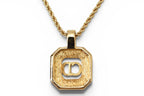 Dior Necklace Choka Vintage Rhinestone CD Logo Gold Black — view 3