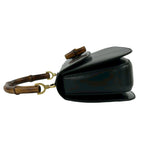 Gucci Vintage Bamboo Leather 2-Way Shoulder Bag Black — view 5