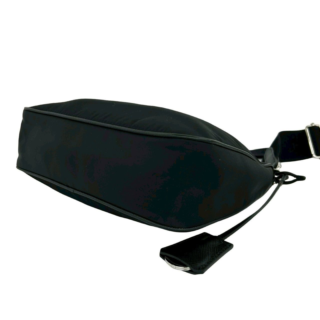 Prada Re Edition Re-Nylon Saffiano Leather Shoulder Bag Semi Black — view 8