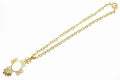 Chanel Long Necklace Pendant with Loupe Turquoise CC Logo Gold