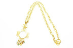 Chanel Long Necklace Pendant with Loupe Turquoise CC Logo Gold — view 2