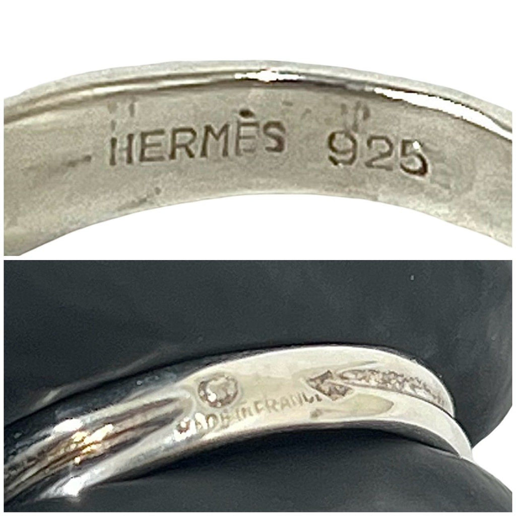 Hermes O-Dienne Twist Loop 925 Sterling Silver Ring