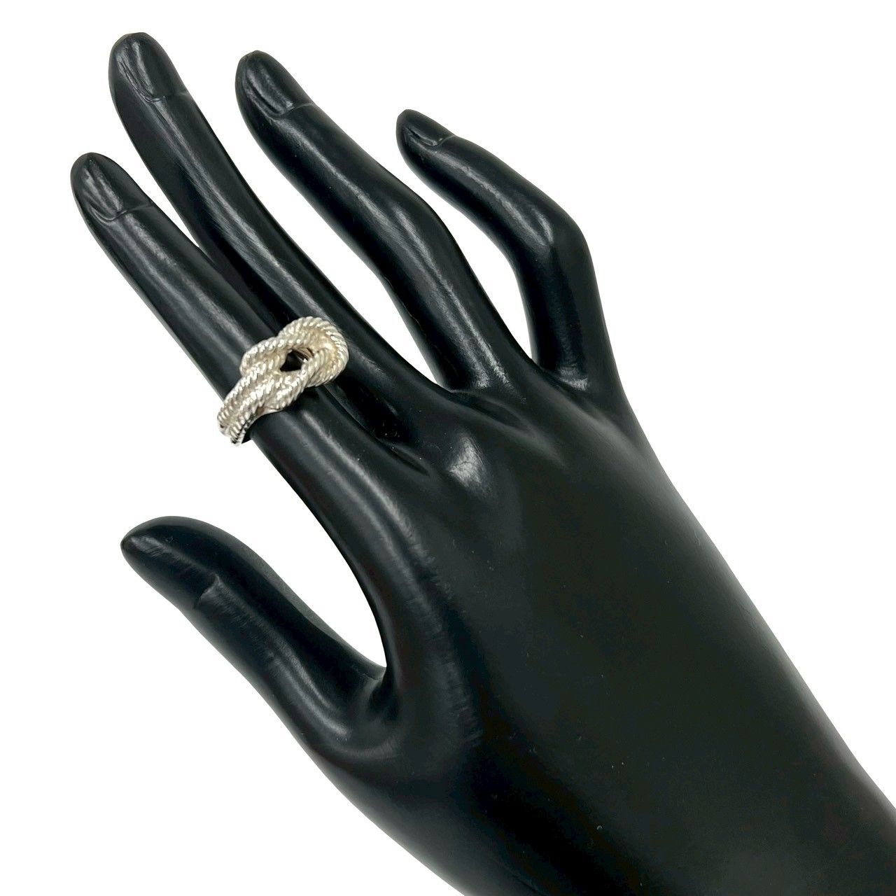 Hermes O-Dienne Twist Loop 925 Sterling Silver Ring