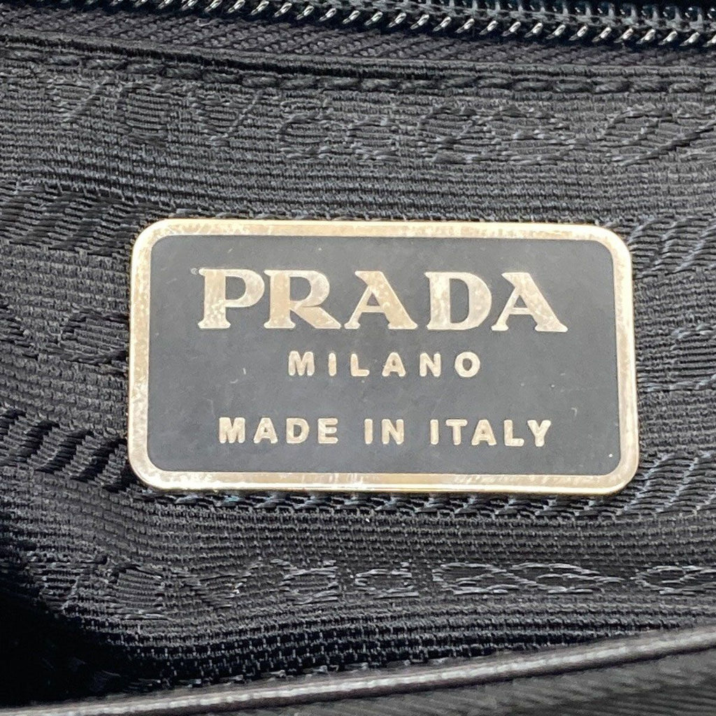 Prada Belt Motif Handbag Nylon Leather — view 6
