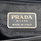 Prada Belt Motif Handbag Nylon Leather — view 6