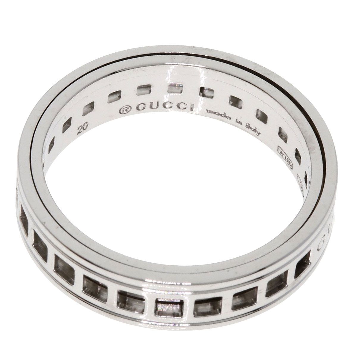 Gucci Scroll Ring 18k White Gold