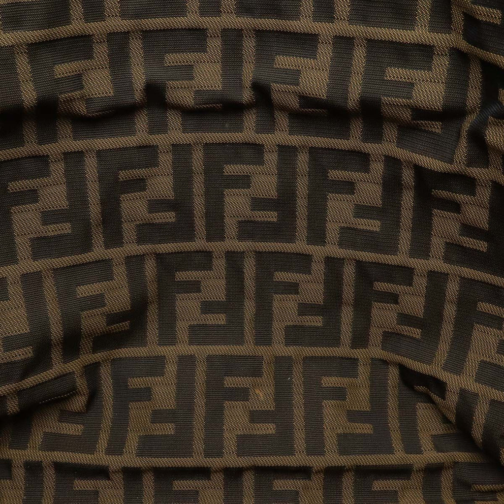 Fendi Zucca Pattern Braided Tote Shoulder Leather Dark Brown — view 7