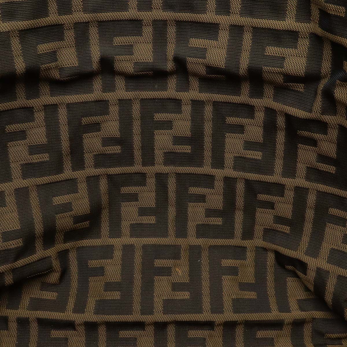 Fendi Zucca Pattern Braided Tote Shoulder Leather Dark Brown — view 7