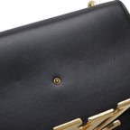 Louis Vuitton Pochette e MM Chain Shoulder Bag Crossbody Leather Noir Black — view 5