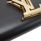 Louis Vuitton Pochette e MM Chain Shoulder Bag Crossbody Leather Noir Black — view 9