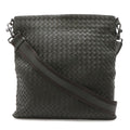 Bottega Veneta Intrecciato Shoulder Bag Crossbody Leather Dark Brown