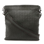 Bottega Veneta Intrecciato Shoulder Bag Crossbody Leather Dark Brown